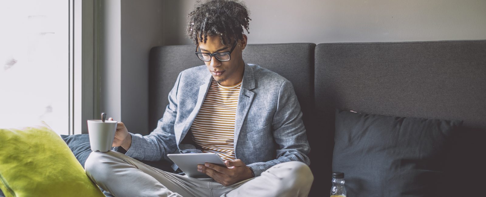 Stock man using tablet 2