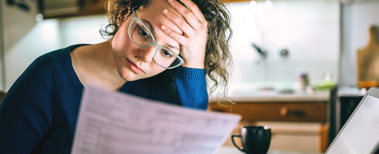 Stock finance woman bills